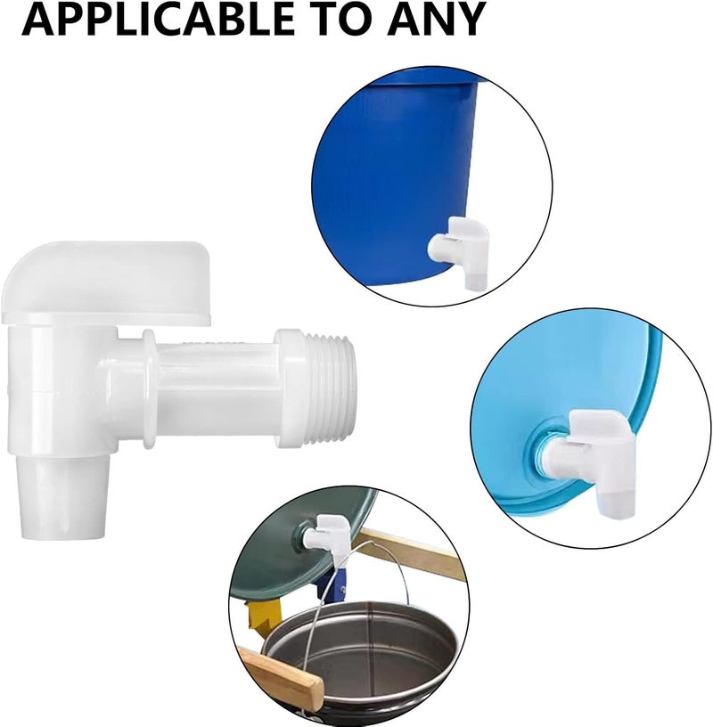 MUGLIO 8Pcs 3/4” Male Barrel Faucet for 5 Gallon Water Jugs Plastic Drum Faucet Spigot Replacement Water Spigot by (White) - Image 5